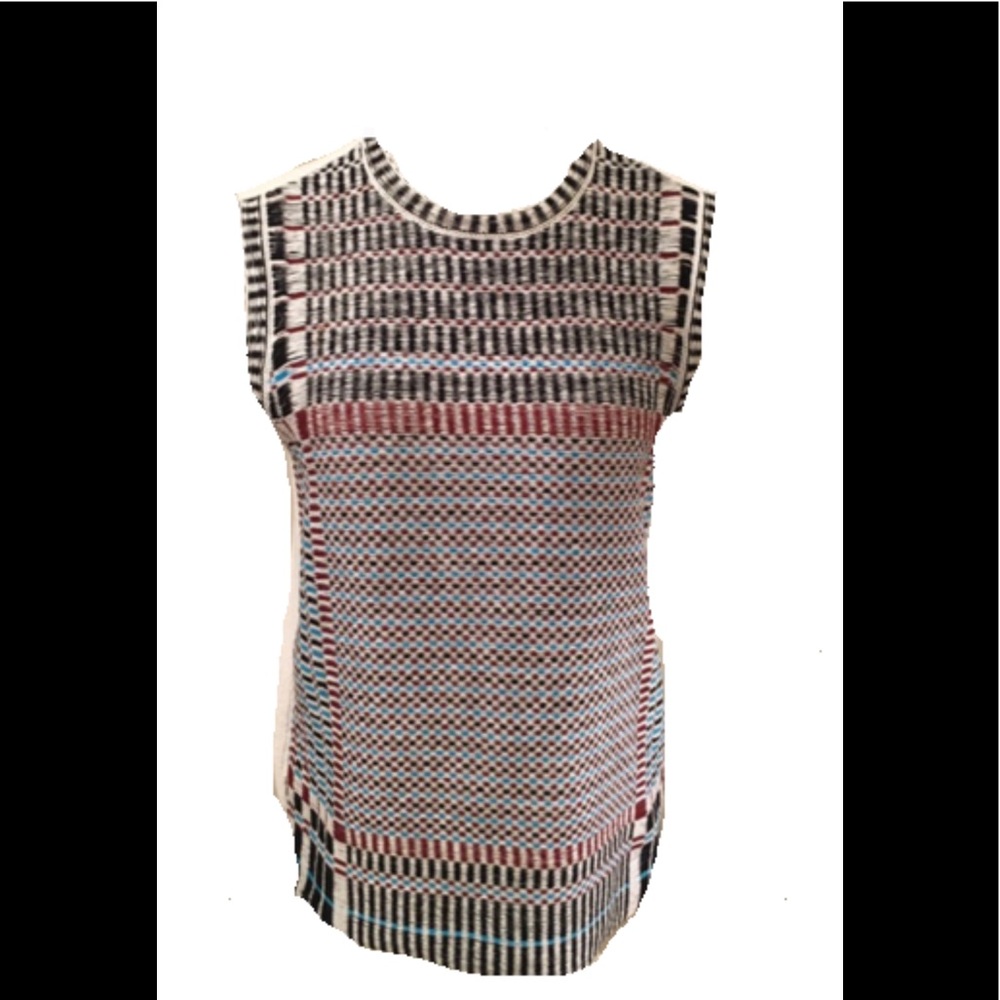 Tory Burch sleeveless reverse weave Jacquard sweater